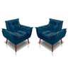 Kit 02 Poltronas D'luxo Opala Suede Azul Marinho - Pandora Decor - 1