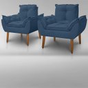 Ver imagem 4 de Kit 02 Poltronas D'luxo Opala Suede Azul Marinho - Pandora Decor