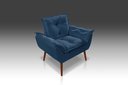 Ver imagem 2 de Kit 02 Poltronas D'luxo Opala Suede Azul Marinho - Pandora Decor