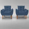 Kit 02 Poltronas D'luxo Opala Suede Azul Marinho - Pandora Decor - 3