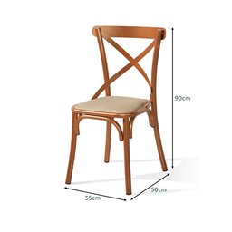 Conjunto Mesa Madeira Maciça Alice 1,60m com 6 Cadeiras Aço Karina Cobre - 5
