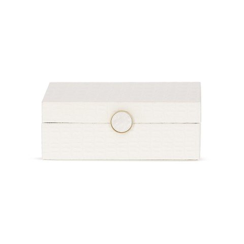 Caixa Decorativa Branco e Dourado 22,5x17x8,5cm