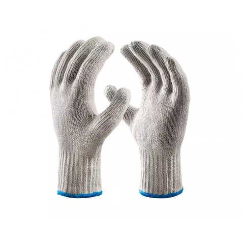 Luva Malha Lisa Tricotada Branca Cottonflex G C/12pcs