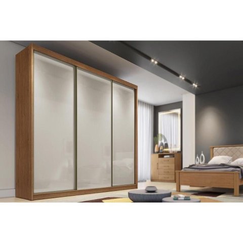 Guarda Roupas 3 Portas de Correr de e 4 Gavetas Arezzo/Medelim Cumaru/Fendi 25 - Novo Horizonte