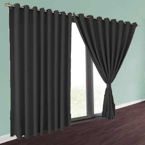 Cortina Blackout Blecaute Quarto 7,00 X 2,80 Brenda Preto