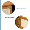 Ver imagem 5 de Rack para TV até 60 Polegadas 180cm 1 Gaveta Madeira Maciça e Palha Natural Gold Yescasa