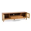 Ver mais imagens de Rack para TV até 60 Polegadas 180cm 1 Gaveta Madeira Maciça e Palha Natural Gold Yescasa