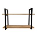 Ver imagem 2 de Kit de Prateleiras com Suporte em Aço Estilo Industrial Kit Prat Ind 2p:preto com Mel