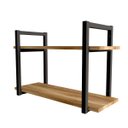 Ver imagem 1 de Kit de Prateleiras com Suporte em Aço Estilo Industrial Kit Prat Ind 2p:preto com Mel