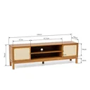 Ver imagem 2 de Rack para TV até 60 Polegadas 180cm Madeira Maciça e Palha Natural Gold Yescasa