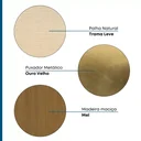 Ver imagem 5 de Rack para TV até 60 Polegadas 180cm Madeira Maciça e Palha Natural Gold Yescasa