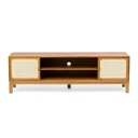 Ver imagem 6 de Rack para TV até 60 Polegadas 180cm Madeira Maciça e Palha Natural Gold Yescasa