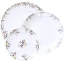 Ver imagem 2 de Jogo de Pratos Porcelana Tramontina Fogli Floral Mesa Posta 6 Pessoas Raso Fundo Sobremesa