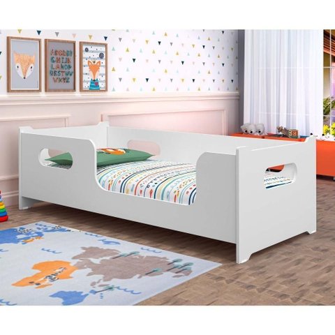 Cama Infantil Savana com Colchão Incluso MDF-MDP Branco 74cm 153cm Casah