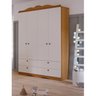 Quarto de Bebê 3 Peças com Berço Capitonê Cômoda 4 Gavetas e Guarda Roupa 4 Portas 4 Gavetas Aquarel - 10