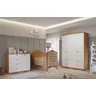 Quarto de Bebê 3 Peças com Berço Capitonê Cômoda 4 Gavetas e Guarda Roupa 4 Portas 4 Gavetas Aquarel - 1