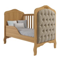Quarto de Bebê 3 Peças com Berço Capitonê Cômoda 4 Gavetas e Guarda Roupa 4 Portas 4 Gavetas Aquarel - 9