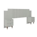 Ver imagem 2 de Cabeceira Cama Box Madeirado Casal/Quenn Genova c/ 2 Mesas e 4 Gavetas Off White - Panan