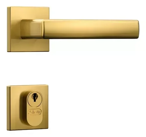 Fechadura Classic 3400 40mm Ros. Quadrada Externa Gold