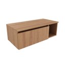 Ver imagem 3 de Gabinete Suspenso para Banheiro 80cm 1 Porta Basculante 1 Nicho Laranja/Amendoa