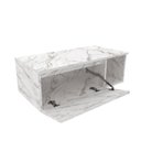 Ver imagem 5 de Gabinete Suspenso para Banheiro 80cm 1 Porta Basculante 1 Nicho Branco/Mármore