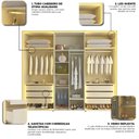 Ver imagem 2 de Guarda Roupa Lumina 6 Portas 4 Portas Reflecta LED 100% MDF Off White Bronze - Gelius