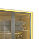 Ver imagem 5 de Guarda Roupa Lumina 6 Portas 4 Portas Reflecta LED 100% MDF Off White Bronze - Gelius