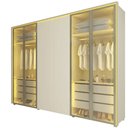 Ver mais imagens de Guarda Roupa Lumina 6 Portas 4 Portas Reflecta LED 100% MDF Off White Bronze - Gelius