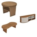Ver imagem 2 de Conjunto Sala Estar Apoio Mesa de Centro e Rack Magnum Tamburato 50mm Marrom Cinamomo/Off White