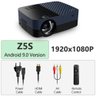 Projetor portátil AUN Z5S 8500 lumens 1080p Android 9 Netflix Amazon Prime:Preto e Azul - 1