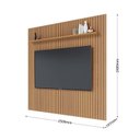 Ver imagem 3 de Rack com Painel Ripado com LED para TV até 82 Polegadas MDF 240CMX250CM Maggiore Yescasa Marrom Freijó/Off White