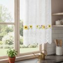 Ver imagem 3 de Cortina Pia c/ Bando Vitro Real Renda Cozinha 1,60x0,80x0,20:Girassol