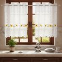Ver imagem 5 de Cortina Pia c/ Bando Vitro Real Renda Cozinha 1,60x0,80x0,20:Girassol