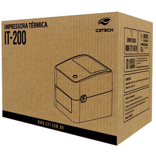 Impressora Termica para Etiqueta It-200 C3 Tech C3tech 340680080100 - 3