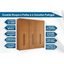 Ver imagem 2 de Guarda Roupa Casal 6 Portas (2 Ripadas) e 6 Gavetas Portugal Cinamomo/off White - Conquista