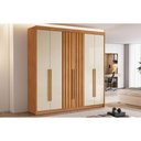 Ver imagem 1 de Guarda Roupa Casal 6 Portas (2 Ripadas) e 6 Gavetas Portugal Cinamomo/off White - Conquista