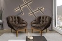 Ver imagem 1 de Kit 2 Poltronas Decorativa Marcela Veludo Marrom