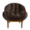 Ver imagem 4 de Kit 2 Poltronas Decorativa Marcela Veludo Marrom