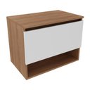 Ver imagem 1 de Gabinete Banheiro 1 Porta 60cm Suspenso Multimóveis VCR10086 Amêndoa/Branco