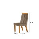 Ver imagem 4 de Conjunto de Jantar Mesa Maia Tampo MDF e Vidro com 6 Cadeiras Florença Marrom/Castanho Cinamomo/Capuccino/Off White