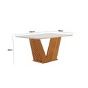Ver imagem 3 de Conjunto de Jantar Mesa Maia Tampo MDF e Vidro com 6 Cadeiras Florença Marrom/Castanho Cinamomo/Capuccino/Off White