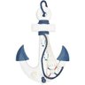 Ancora Decorativa Náutica Marinheiro Branco e Azul 33cm - 1