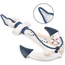 Ver imagem 3 de Ancora Decorativa Náutica Marinheiro Branco e Azul 33cm
