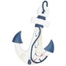 Ancora Decorativa Náutica Marinheiro Branco e Azul 33cm - 2