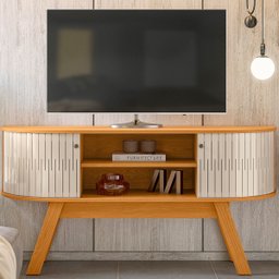 Bancada Atlanta Tvs até 55” Cinamomo Off White 509139 Madetec - 3