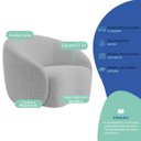 Ver mais imagens de Kit Divã Recamier Orgânico Marrocos 160cm Lado Direito e 1 Poltronas Amore Linho