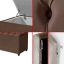 Ver imagem 6 de Cabeceira Casal Paris Estofada Painel com Recamier Baú 130cm para Cama Box Marrom - Arkell