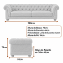 Ver imagem 4 de Sofá Living 2 Lugares 190cm Apso Bouclé Off White - Sallar Home