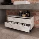 Ver imagem 2 de Balcão Gabinete para Banheiro 80cm com Rodízio e 2 Gavetas BN3603 