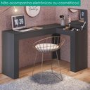 Ver imagem 2 de Penteadeira Escrivaninha Canto com Espelho 135x82 cm Jade Preto Fosco Mobler